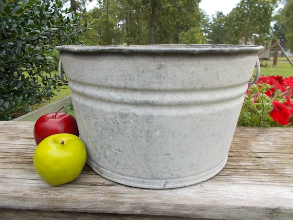 Galvanized Steel Tub Garden Planter Shabby Chic by TheElusiveFox