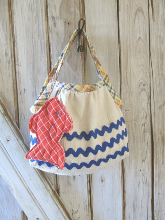 Deep Blue Sea - Girl's Purse PDF Pattern Tutorial Summer Purse Tote Accessory Easy Sew
