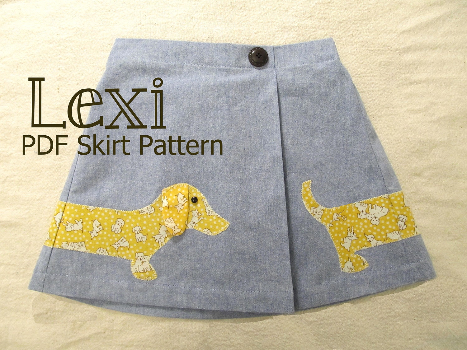 Lexi - Girl's Applique Skirt Pattern PDF. Girl Sewing Pattern. PDF Pattern. Toddler Pattern. Sizes 1-8