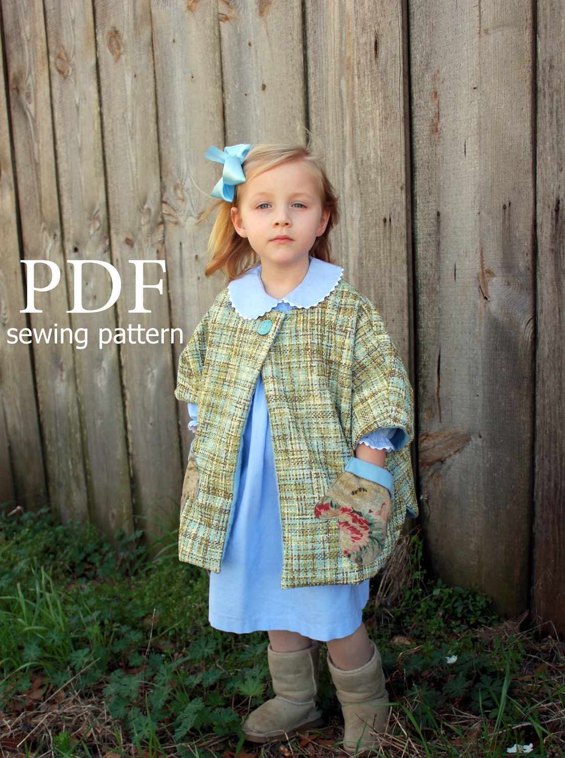 Gwendolyn - Girl's Cape Pattern. Easy Girl's Sewing Pattern. Toddler Sewing Pattern. Sizes 1-10