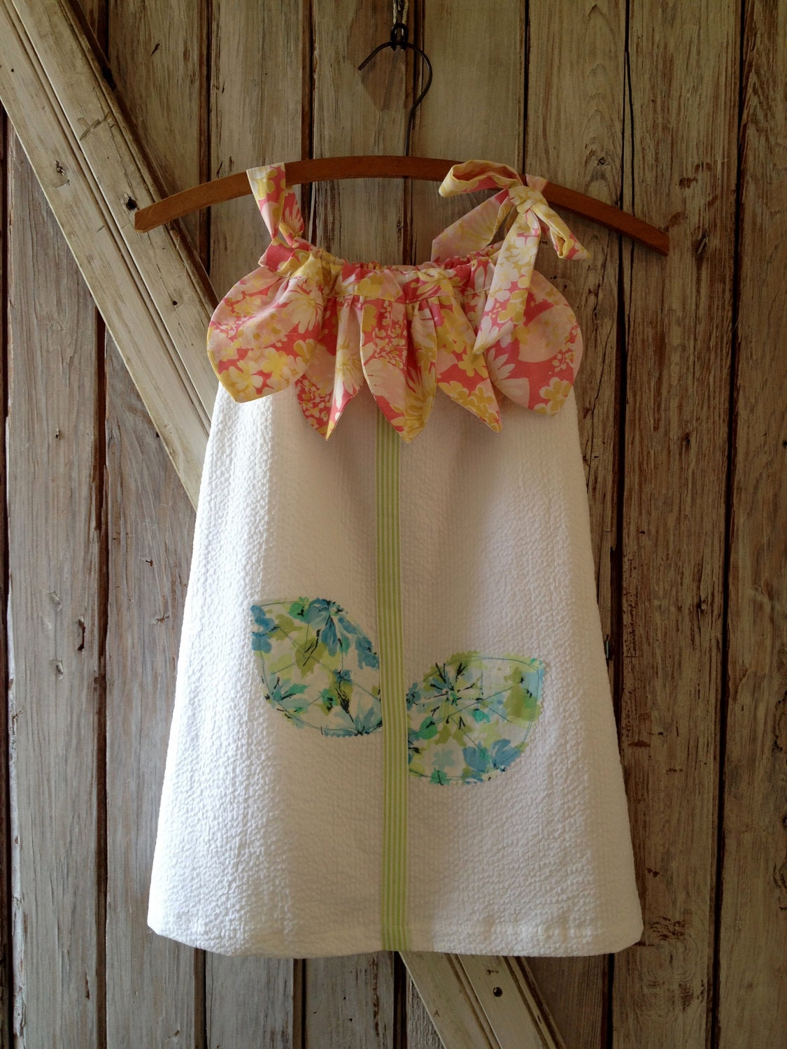 Sunny Flower - Pillowcase Dress Pattern Tutorial. Girl's Dress Pattern. Girl's Sewing Pattern. Easy Sew Sizes 12m thru 10 included