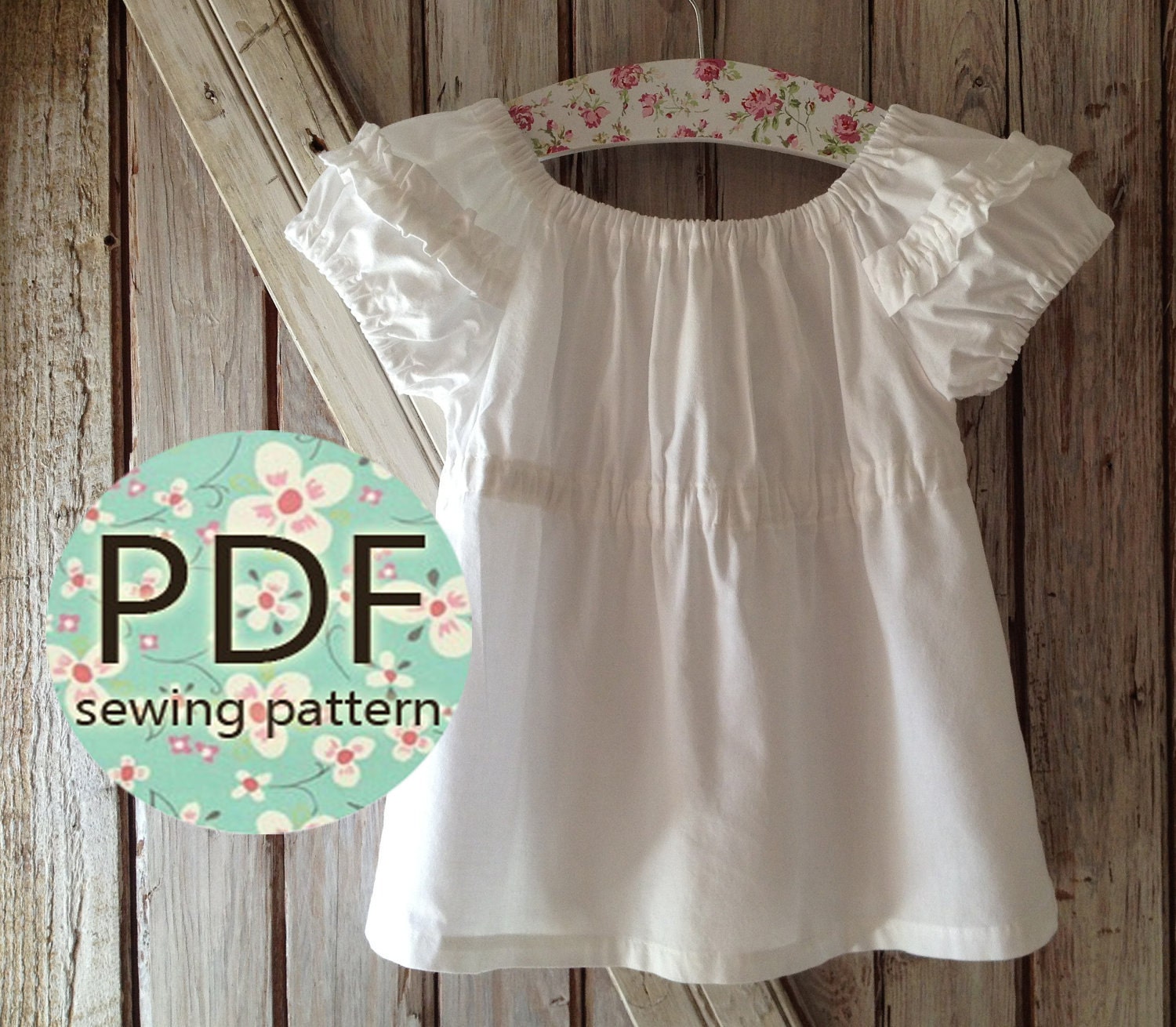 Sweet Cheeks - Peasant Top Pattern PDF. Girl's Sewing Pattern. Girl's Top Pattern. Toddler Top Pattern sizes 1-10