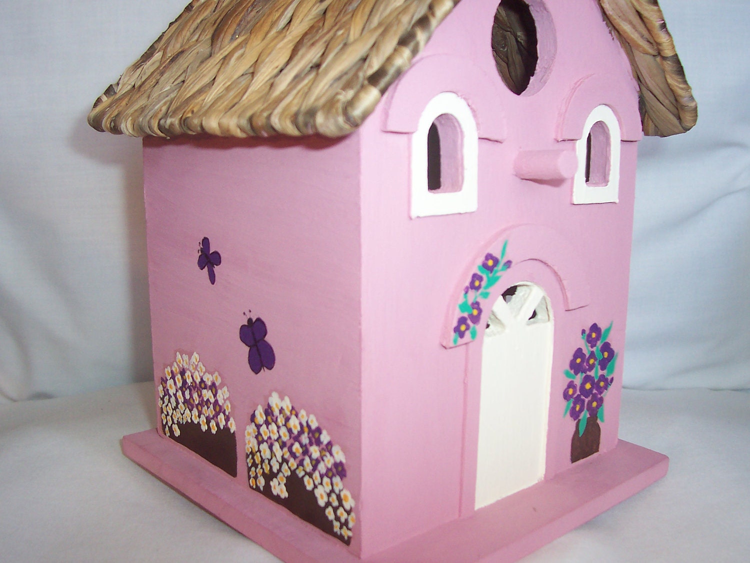 Rose Pink Country Cottage Decorative Birdhouse