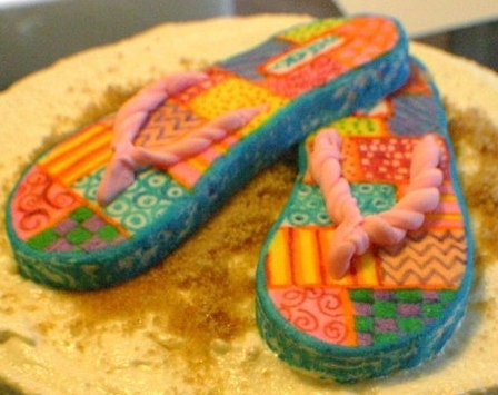 Edible Beach Sandals Cake Topper