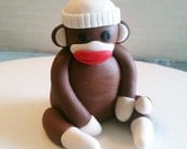 Edible Sock Monkey Cake Topper