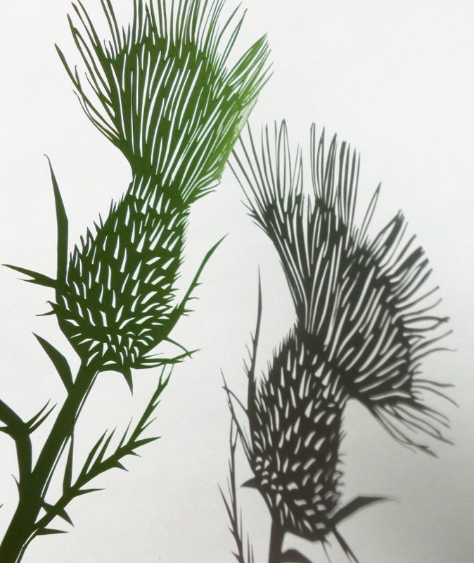 First Anniversary Gift - Paper Thistle - Original Artwork