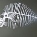Papercut Fish Skeleton - Original Hand-cut Paper Artwork - Skeletal Series