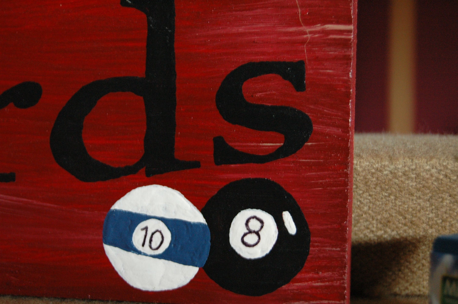 Billiards wood sign