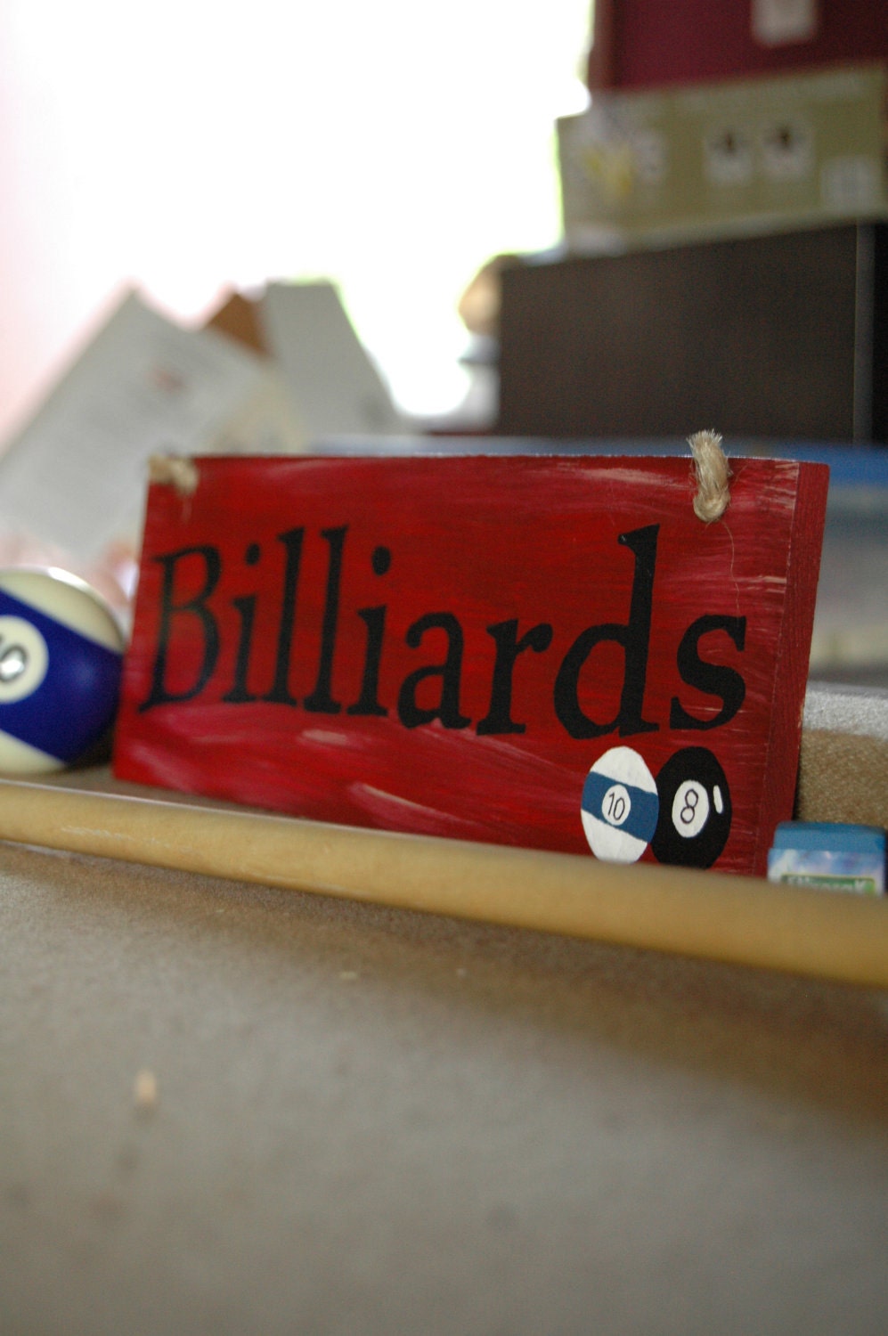Billiards wood sign