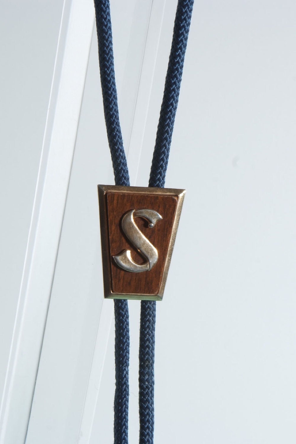 Vintage Bolo Tie Mid Century Monogram S