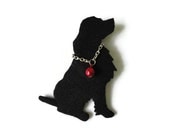 Felt brooch-brooch felt-felt pin-felt dog brooch-dog brooch-animals brooch-felt jewelry-felt accessories-black dog brooch