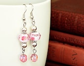 Dangle Earrings- Whimsy Pink and Silver
