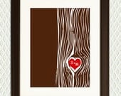 Personalized WEDDING DECOR- Personalized  Wedding Signage of a Tree with Initials Carved in a Tree for display as wedding decor