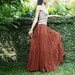 NO.5 Rust Cotton, Hippie Gypsy Boho Tiered Long Peasant Skirt