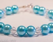 Swarovski Crystal and Light Blue Pearl Bracelet