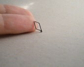 Nose Ring, Fine Silver Nose Ring, Square Nose Ring, Little Square Hoop, Silver Ball Tiny Hoop, Made to Order