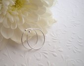 Silver hoop earrings, Fine silver hoops, Delicate, gently hammered, everyday earrings, Lovely fine silver earrings