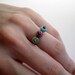 Sterling Silver Stacking Ring Set, Hammered, Oxidized Silver and African Opal Roundels, Set of 3, Made to Order