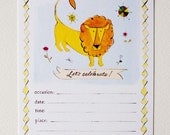 Little Lion Invitation, 10 pcs