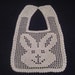 Baby Bib Easter Bunny Crochet White Cotton