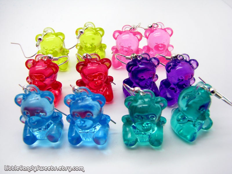 Gummi Gummy Bears Acrylic charm earrings-- you choose your colors