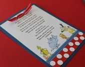 Dr. Seuss Birthday Invitation with Polka Dot Border (with envelopes)