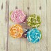 Flower Rosette Hair Clips, Set of 4 Snap Clips, Gift Set, Fabric Flower Clips, Little Girl Clips