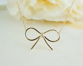 gold bow necklace