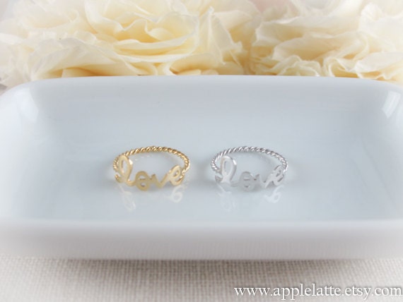 rose gold love ring with twisted ringband us size 5 - 9