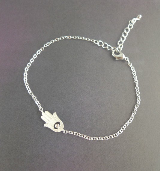 hamsa hand bracelet in silver