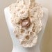 Scarf - Bridal Scarf - Shabby Chic - Antique Romance - Aged Ivory Cowl - Cream Beauty - Satin Flowers - pearls - OOAK