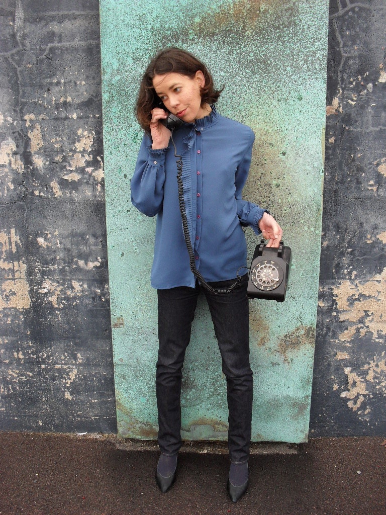 Rock and Shoal Stone Blue Blouse