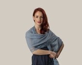 Blue Woven Lace Scarf