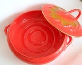 Mid Century Modern California Pottery Serving Dish. Large Covered Dish.