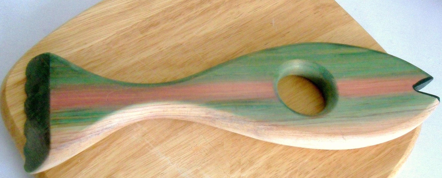 Folk Art Wooden Fish. Rainbow Trout Wall Hanging. Kitsch