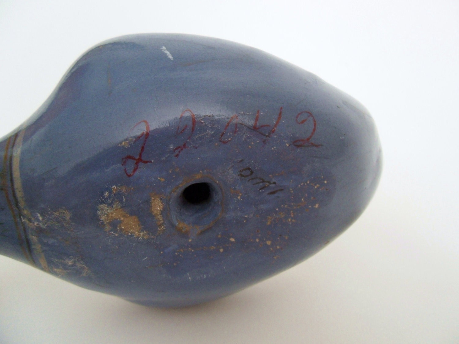Blue Pottery Goose - Floral - Mid Century - Signed