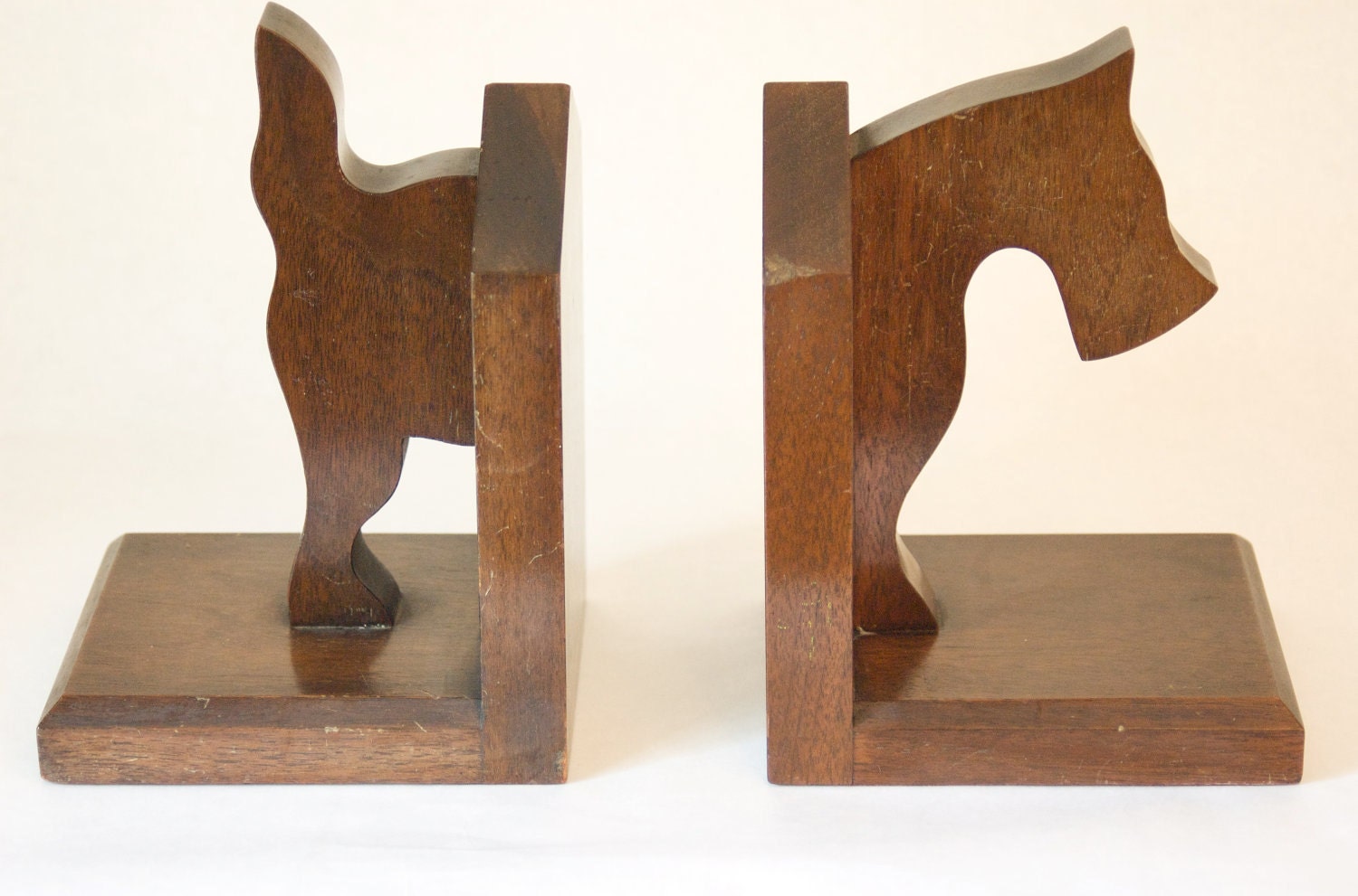 Vintage Wooden Scotty Bookends