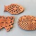 Set of 3 Copper Trivets Fruit basket, Fish and Butterfly Vintage Beauties