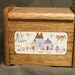 Vintage "Good Wood" Pastoral, Homestead, Country, Farm Scene Recipe Box Solid Wood Box