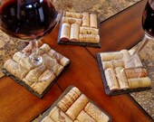 Slate Wine Cork Coasters Perfect for Bridesmaid & Wedding Gifts