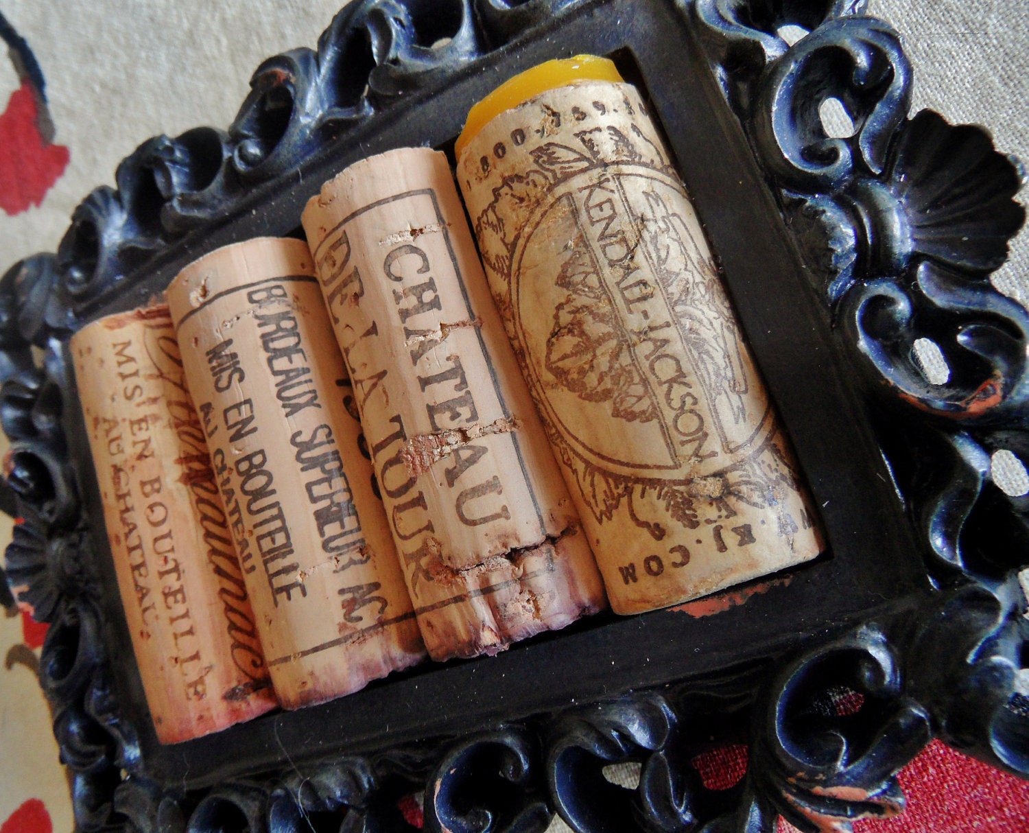 4 Black Rustic Cork Coasters (Set of 4)