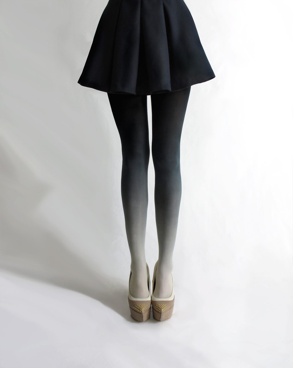Ombré tights in Coal