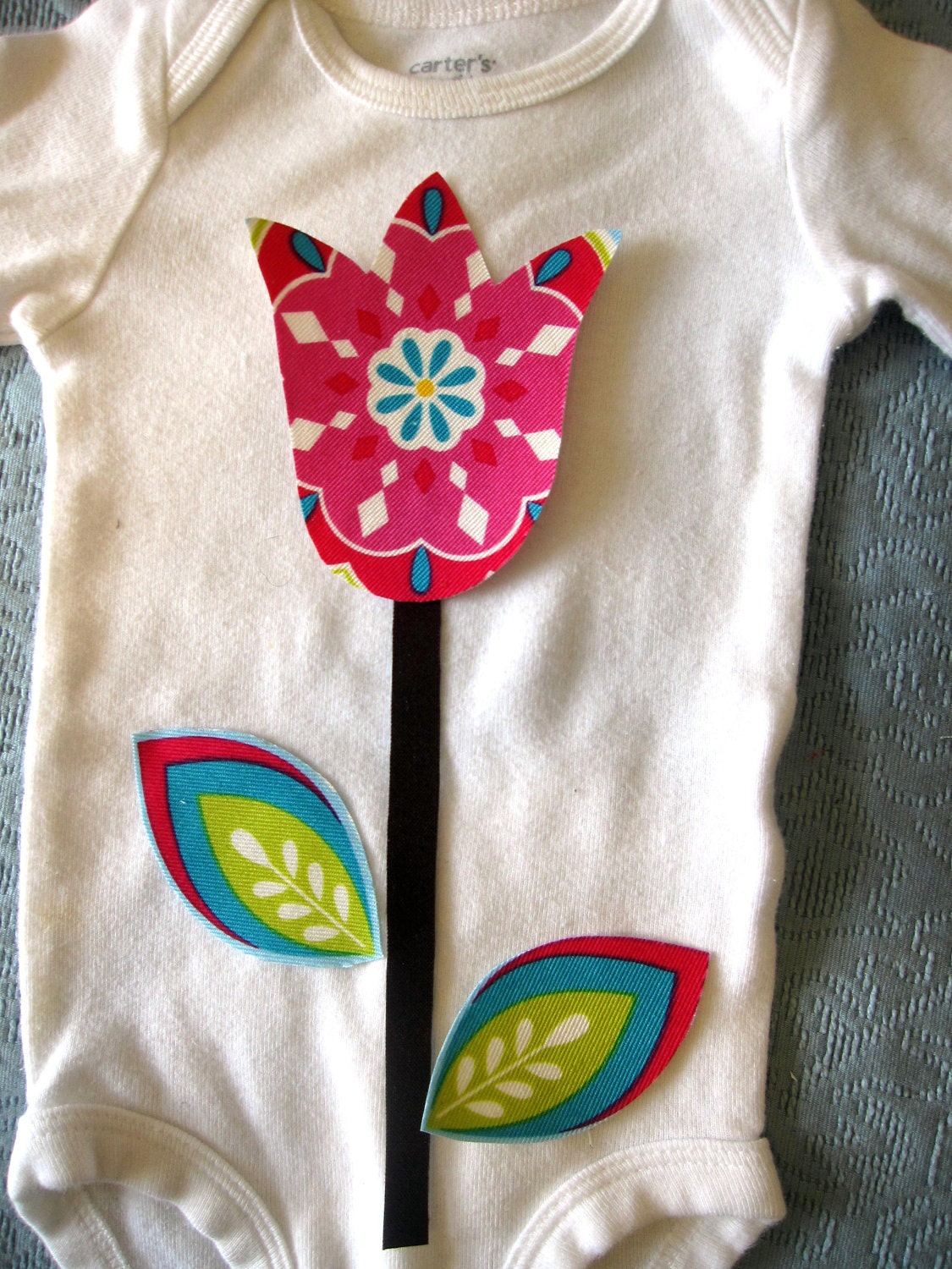 Large Spring Tulip Iron On Applique