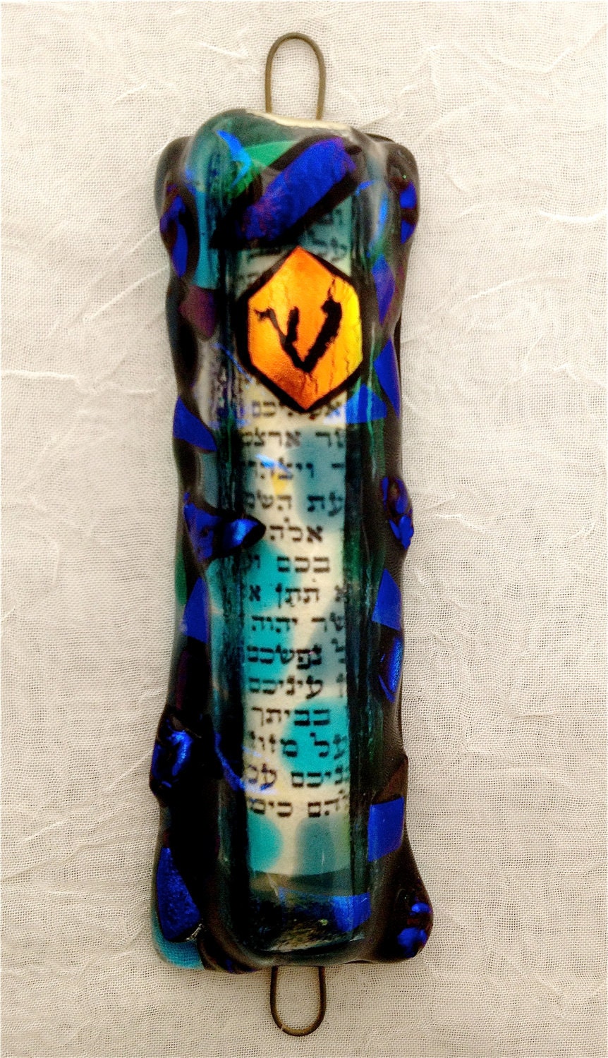 Handmade Dichroic Glass Mezuzah