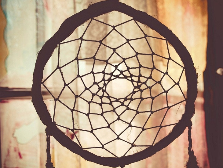 Dream Catcher - Lullaby - With Scores Decoupaged Pigeon Feathers and White Nett - Home Decor, Mobile