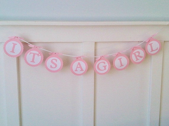 It's A Girl - It's A Boy - Paper Banner Baby Shower Bunting Nursery Decor