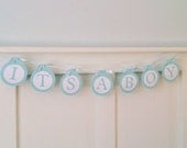 It's A Boy - It's A Girl -  Paper Banner Baby Shower Bunting Nursery Decor
