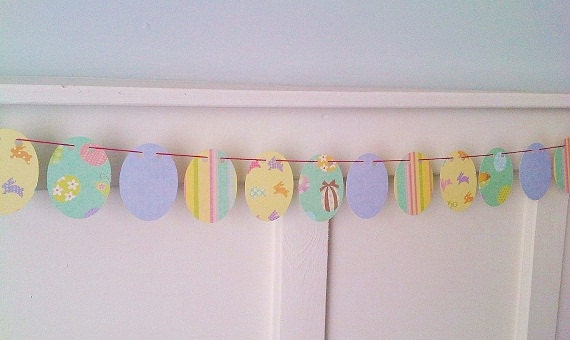 Easter Egg Garland Paper Bunting Banner Home Decor Photo Prop