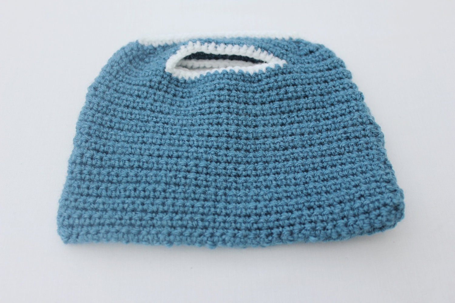 Blue crochet bag - daisy flower bag