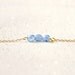 Sky blue bracelet with three little swarovski beads